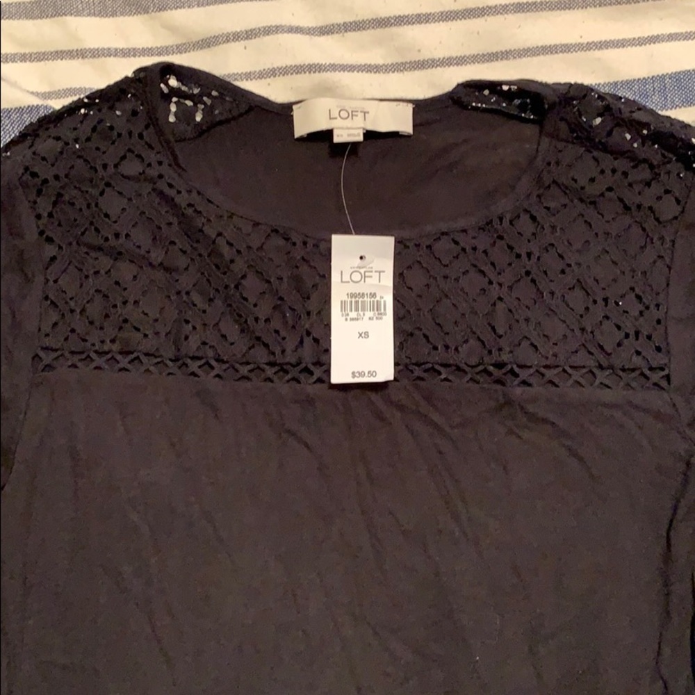 Black loft long sleeve with lace detail